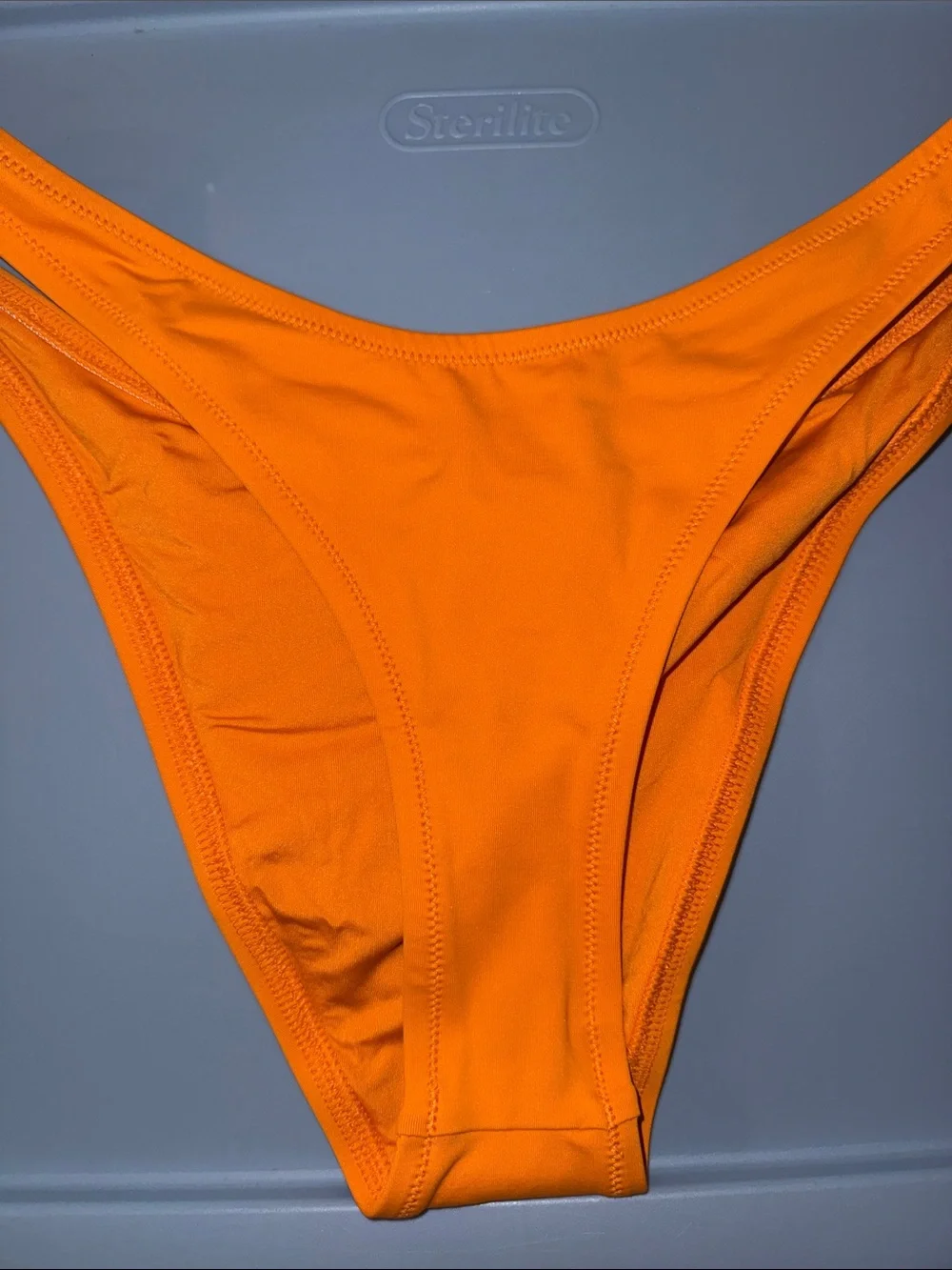 SKIMS SIGNATURE SWIM CHEEKY TANGA BIKINI BOTTOM TANGERINE SIZE SMALL